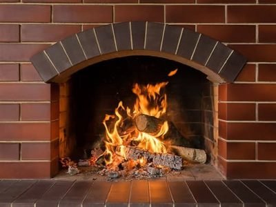 brick fireplace